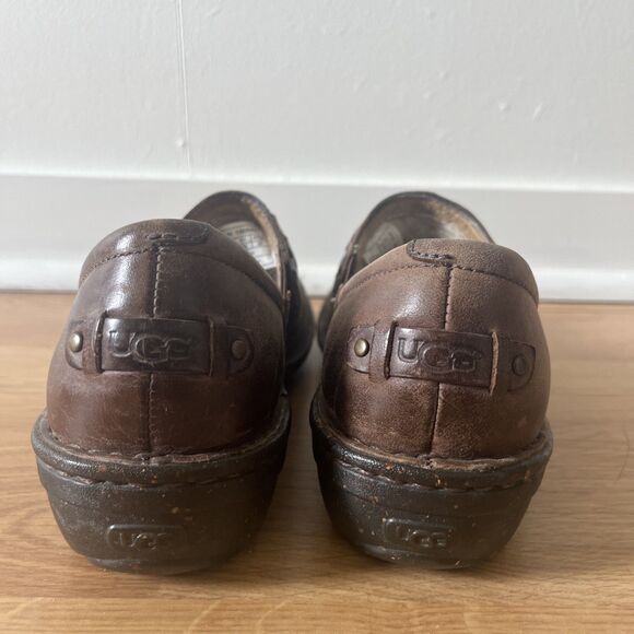 UGG Anila Women's 8 Braided Slip On Shoes/Clogs Brown Leather Lined 1005427 - Picture 6 of 12